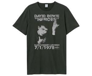 Amplified Men's Heroes 1978 David Bowie T-Shirt in Charcoal | Size: XS Amplified Charcoal XS