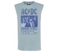 Amplified Men's Highway To Hell AC DC Tank Top in Pale Blue | Size: Medium Amplified Pale Blue M