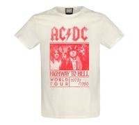 Amplified Men's Highway To Hell Red Poster AC DC T-Shirt in White | Size: 3XL Amplified White 3XL