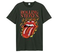 Amplified Men's Hot Tongue The Rolling Stones T-Shirt in Charcoal | Size: Medium Amplified Charcoal M