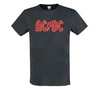 Amplified Men's I Power Up AC DC Logo T-Shirt in Charcoal | Size: Small Amplified Charcoal S