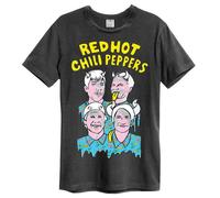 Amplified Men's Illustrated Red Hot Chili Peppers T-Shirt in Charcoal | Size: XL Amplified Charcoal XL