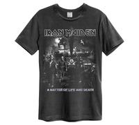 Amplified Men's Life Or Death Iron Maiden T-Shirt in Charcoal | Size: Small Amplified Charcoal S