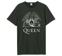 Amplified Men's Line Art Crest Queen T-Shirt in Charcoal | Size: Small Amplified Charcoal S