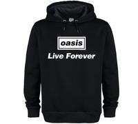 Amplified Men's Live Forever Title Oasis Hoodie in Black | Size: Medium Amplified Black M