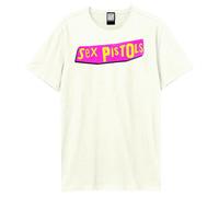 Amplified Men's Logo Driver Sex Pistols T-Shirt in White | Size: Medium Amplified White M
