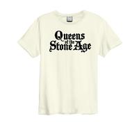 Amplified Men's Logo Queens Of The Stone Age T-Shirt in White | Size: 3XL Amplified White 3XL