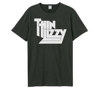 Amplified Men's Logo Thin Lizzy T-Shirt in Charcoal | Size: Medium Amplified Charcoal M