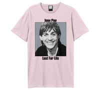 Amplified Men's Lust For Life Iggy Pop T-Shirt in Pink | Size: XL Amplified Pink XL