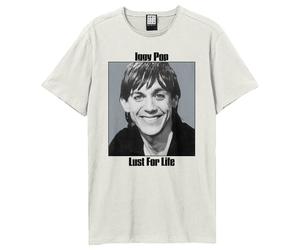 Amplified Men's Lust For Life Iggy Pop T-Shirt in White | Size: Medium Amplified White M