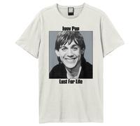 Amplified Men's Lust For Life Iggy Pop T-Shirt in White | Size: XL Amplified White XL
