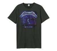 Amplified Men's Metallica-Ride The Lightning T-Shirt, Grey (Charcoal Cc), (Size:S)