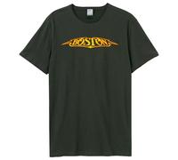Amplified Men's More Than A Feeling Boston Logo T-Shirt in Charcoal | Size: Large Amplified Charcoal L