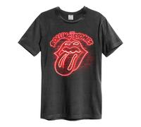 Amplified Men's Neon Light The Rolling Stones T-Shirt in Charcoal | Size: Large Amplified Charcoal L