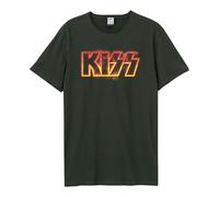 Amplified Men's Neon Sign Kiss T-Shirt in Charcoal | Size: Medium Amplified Charcoal M