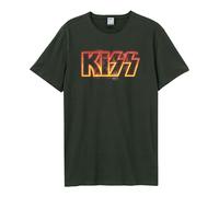 Amplified Men's Neon Sign Kiss T-Shirt in Charcoal | Size: Small Amplified Charcoal S
