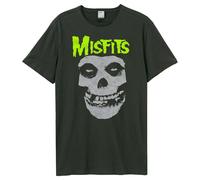 Amplified Men's Neon Skull Misfits T-Shirt in Charcoal | Size: Small Amplified Charcoal S