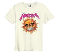 Amplified Men's Neon Sun Metallica T-Shirt in White | Size: Large Amplified White L