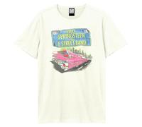 Amplified Men's Pink Cadi Bruce Springsteen T-Shirt in White | Size: Medium Amplified White M
