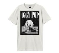 Amplified Men's Pop On Stage Iggy Pop T-Shirt in White | Size: XS Amplified White XS