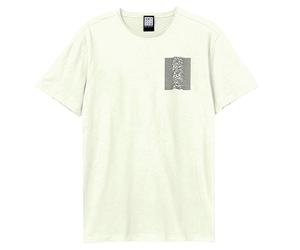 Amplified Men's Pulsar Black Wave Joy Division T-Shirt in White | Size: Large Amplified White L