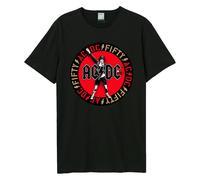 Amplified Men's Red Angus AC DC T-Shirt in Black | Size: XS Amplified Black XS