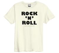 Amplified Men's Rock N Roll Liam Gallagher Vintage T-Shirt in White | Size: Large Amplified White L