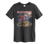 Amplified Men's Run To The Hills Iron Maiden T-Shirt in Charcoal | Size: Large Amplified Charcoal L