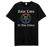 Amplified Men's Satan Love All Their Children Twin Temple T-Shirt in Black | Size: Medium Amplified Black M