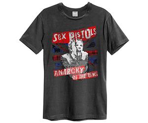 Amplified Men's Sex Pistols-Anarchy T-Shirt, Grey (Charcoal Cc), (Size:L)