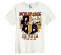 Amplified Men's Shout At The Devil Motley Crew T-Shirt in White | Size: XL Amplified White XL
