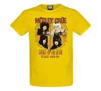 Amplified Men's Shout At The Devil Motley Crew T-Shirt in Yellow | Size: Small Amplified Yellow S