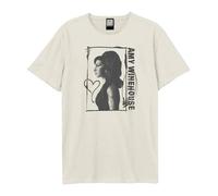 Amplified Men's Side Profile Amy Winehouse T-Shirt in Off-White | Size: 3XL Amplified Off-White 3XL