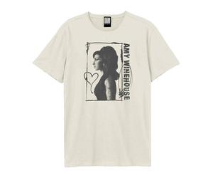 Amplified Men's Side Profile Amy Winehouse T-Shirt in Off-White | Size: XL Amplified Off-White XL