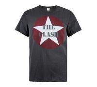 Amplified Mens Star Logo The Clash T-ShirtXS Charcoal NS6049