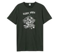 Amplified Men's Tattoo Elton John T-Shirt in Charcoal | Size: Medium Amplified Charcoal M