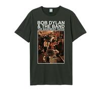 Amplified Men's The Basement Tapes Bob Dylan & The Band T-Shirt in Charcoal | Size: Large Amplified Charcoal L