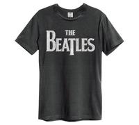 Amplified Men's The Beatles Logo T-Shirt in Charcoal | Size: Medium Amplified Charcoal M