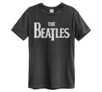 Amplified Men's The Beatles Logo T-Shirt in Charcoal | Size: XS Amplified Charcoal XS