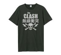 Amplified Men's The Clash Lightning Bolt T-Shirt in Charcoal | Size: Small Amplified Charcoal S