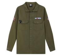 Amplified Men's The Rolling Stones Military Overshirt in Green | Size: XL Amplified Green XL