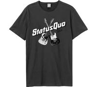 Amplified Men's Timeless Badge Status Quo T-Shirt in Charcoal | Size: Large Amplified Charcoal L