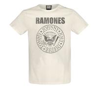 Amplified Men's Vintage Shield Ramones T-Shirt in White | Size: 2XL Amplified White 2XL