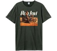 Amplified Men's Wanted Dead Or Alive Bon Jovi T-Shirt in Charcoal | Size: XS Amplified Charcoal XS
