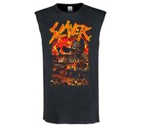 Amplified Mens War Skull Slayer Sleeveless Tank Top Charcoal S