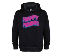 Amplified Men's Wave Logo Happy Mondays Hoodie in Black | Size: XS Amplified Black XS