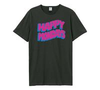 Amplified Men's Wave Logo Happy Mondays T-Shirt in Charcoal | Size: 2XL Amplified Charcoal 2XL
