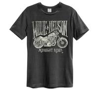 Amplified Mens Willie Nelson Midnight Rider T-ShirtXS Charcoal NS5210