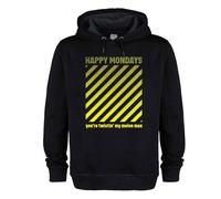 Amplified Men's You´re Twistin´ My Melon Man Happy Mondays Hoodie in Black | Size: 2XL Amplified Black 2XL