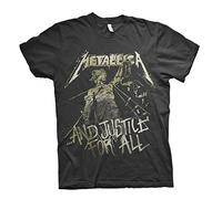 Amplified Metallica and Justice for All Charcoal Crew Neck T-Shirt S